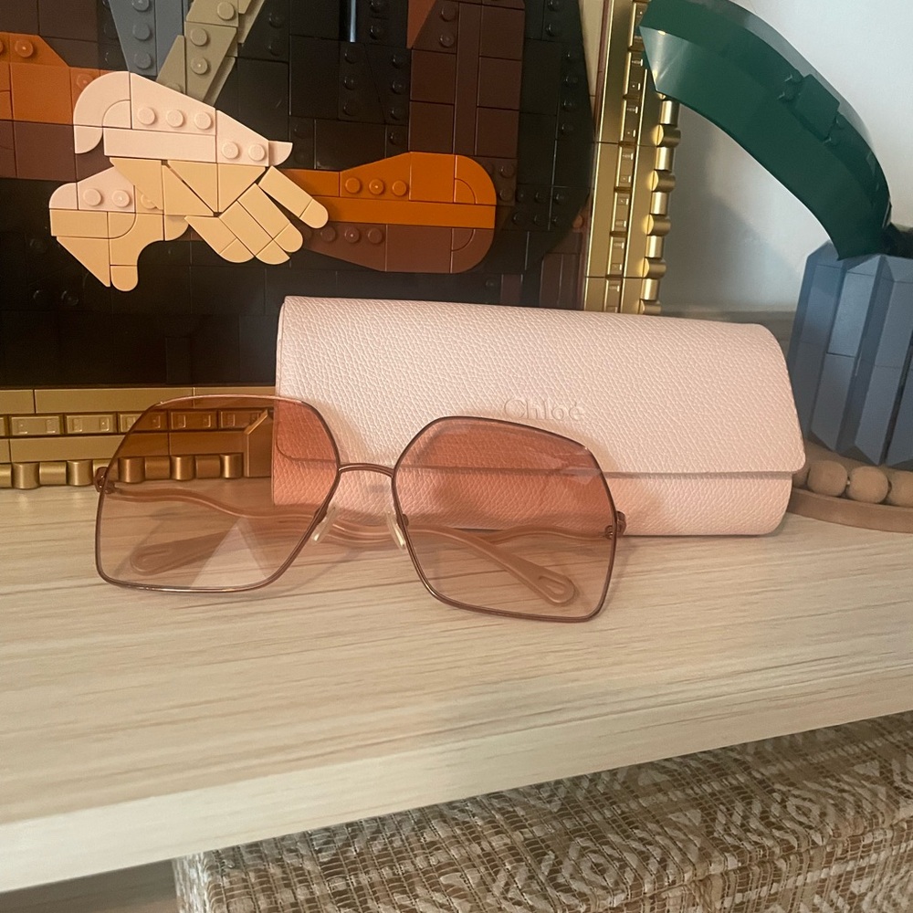 Chloé Pink Gradient Oversized Square Sunglasses - Picture 7 of 10